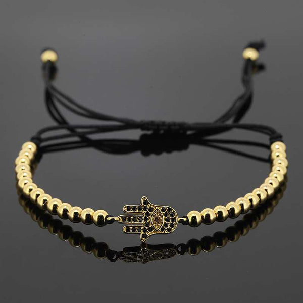 Hamsa Gold Beaded Bracelet - Lulugem.com