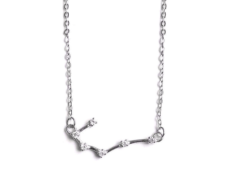 Cancer Constellation Women's Necklace Zodiac Pendant Silver Chain