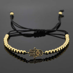 Hamsa Gold Beaded Bracelet - Lulugem.com