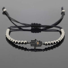 Hamsa Black Beaded Bracelet - Lulugem.com