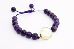 Aries Amethyst Macrame Zodiac Bracelet - Lulugem.com