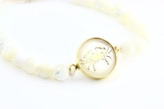 Cancer MoonStone Macrame Zodiac Bracelet - Lulugem.com