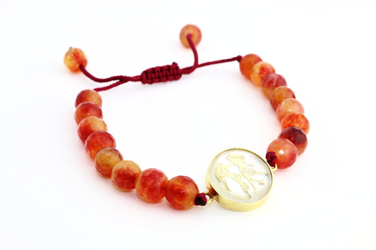 Gemini SunStone Macrame Zodiac Bracelet