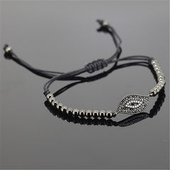 Evil Eye Black Beaded Macrame Bracelet