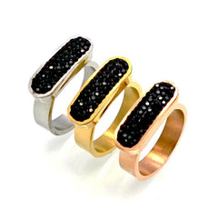 Hermez Gold Crystal Bolt Men's Ring