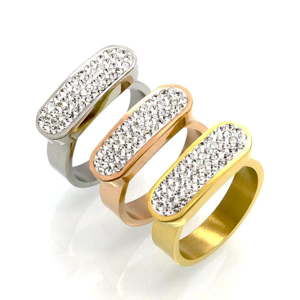 Hermez Gold Crystal Bolt Ring