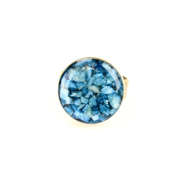 Crushed Sodalite Gemstone Ring