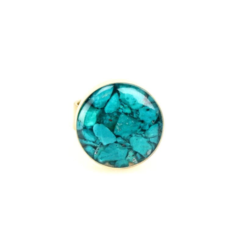 Crushed Turquoise Gemstone Ring