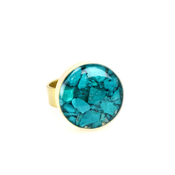 Crushed Turquoise Gemstone Ring