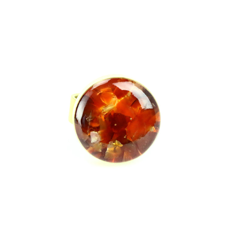 Crushed SunStone Gemstone Ring