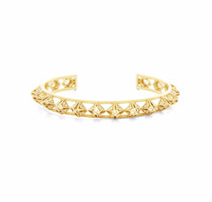 Crystal Gold Pyramid Cuff Bracelet