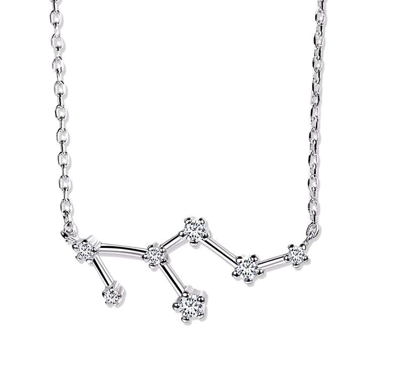 Leo Constellation Women's Necklace Zodiac Pendant Silver Chain