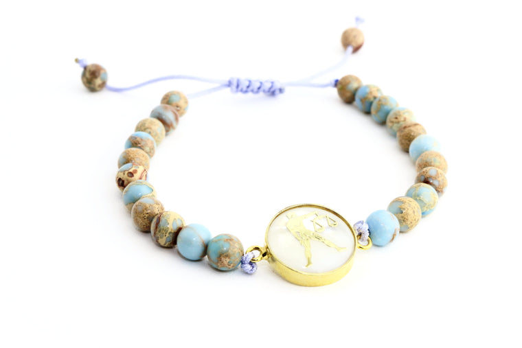 Libra Turquoise Macrame Zodiac Bracelet