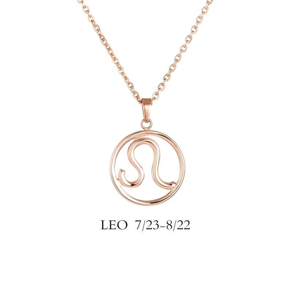 Leo Zodiac Sign Necklace Gold