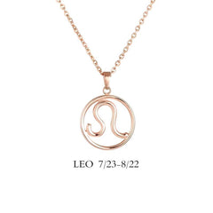 Leo Zodiac Sign Necklace Gold