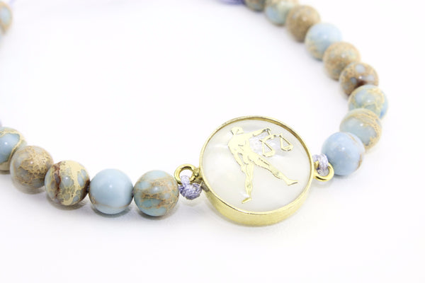 Libra Turquoise Macrame Zodiac Bracelet - Lulugem.com