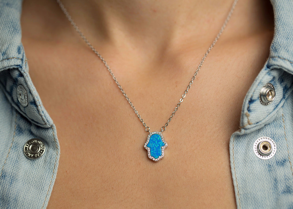 blue opal pendant