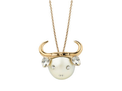 Taurus Zodiac Golden Pearl Necklace