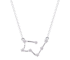 Taurus Constellation Women's Necklace Zodiac Pendant Silver Chain