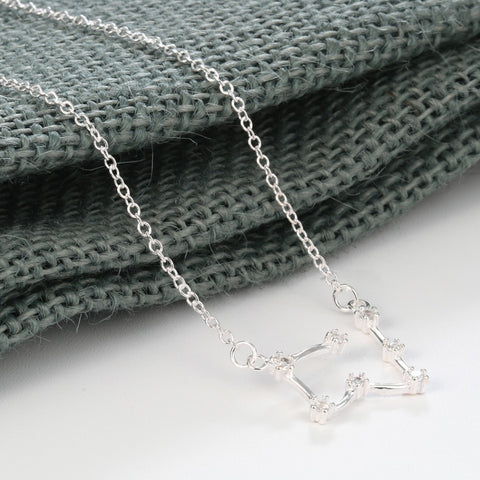 Aries Zodiac White Gold Necklace - Lulugem.com