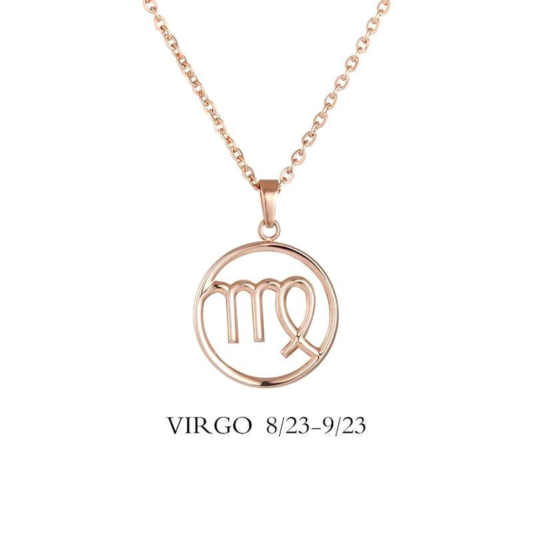 Virgo Zodiac Sign Necklace Gold