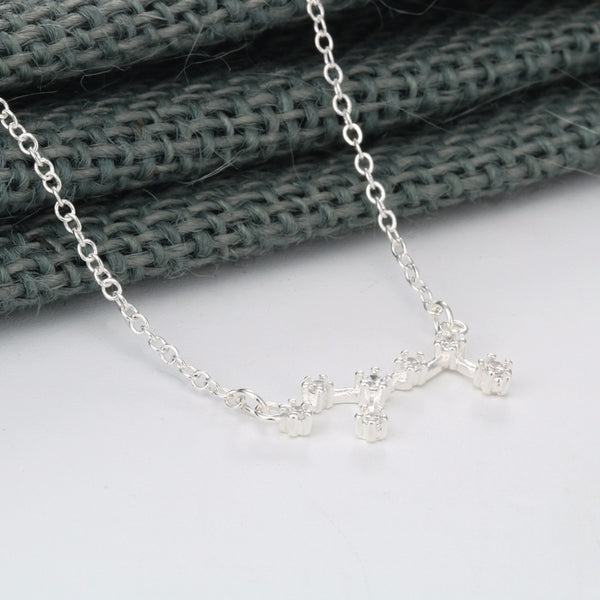 Virgo Constellation Women's Necklace Zodiac Pendant Silver Chain