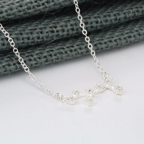 Aries Zodiac White Gold Necklace - Lulugem.com