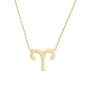 Aries Zodiac Sign Necklace Gold