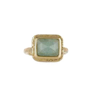 Green Aventurine Gemstone Gold Ring