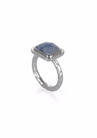 Blue Aventurine Gemstone Silver Ring