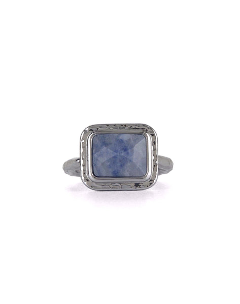 Blue Aventurine Gemstone Silver Ring