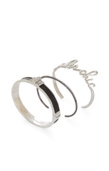 Black Faux-leather Pyramid Cuff Bracelet Set