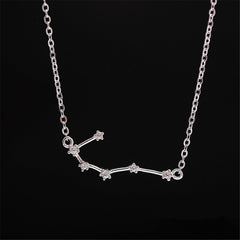 Cancer Constellation Women's Necklace Zodiac Pendant Silver Chain