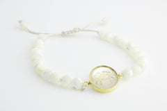 Cancer MoonStone Macrame Zodiac Bracelet - Lulugem.com