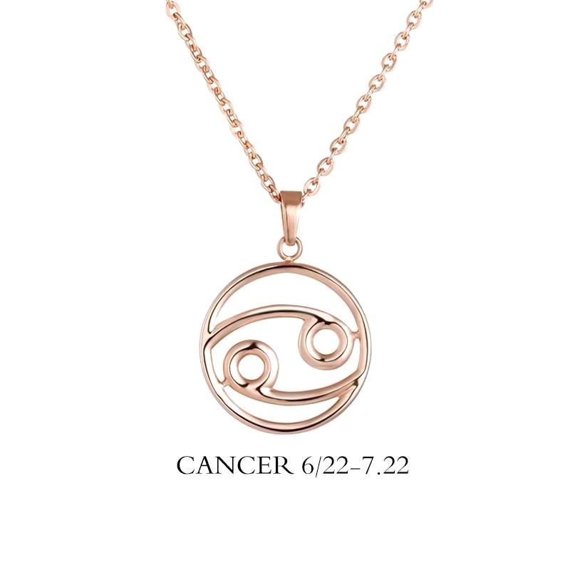Cancer Zodiac Sign Necklace Gold