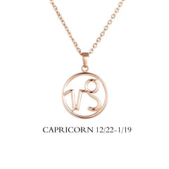 Capricorn Zodiac Sign Necklace Gold