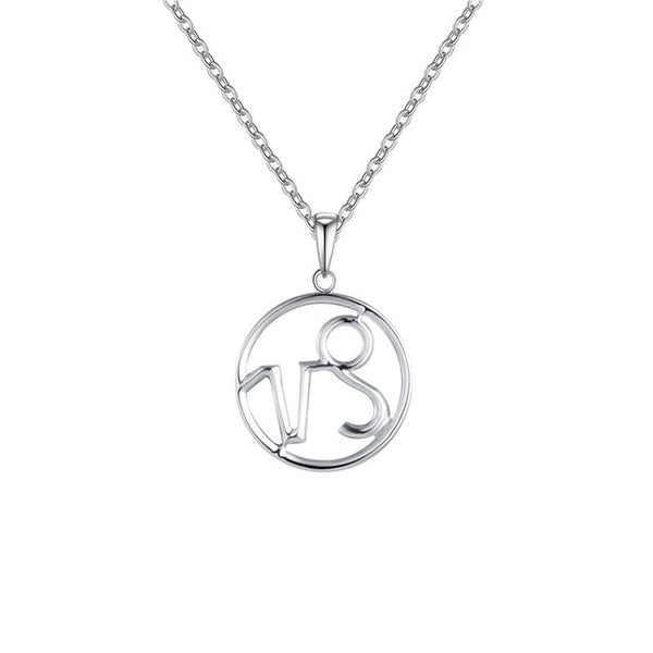 Capricorn Zodiac Sign Necklace Silver