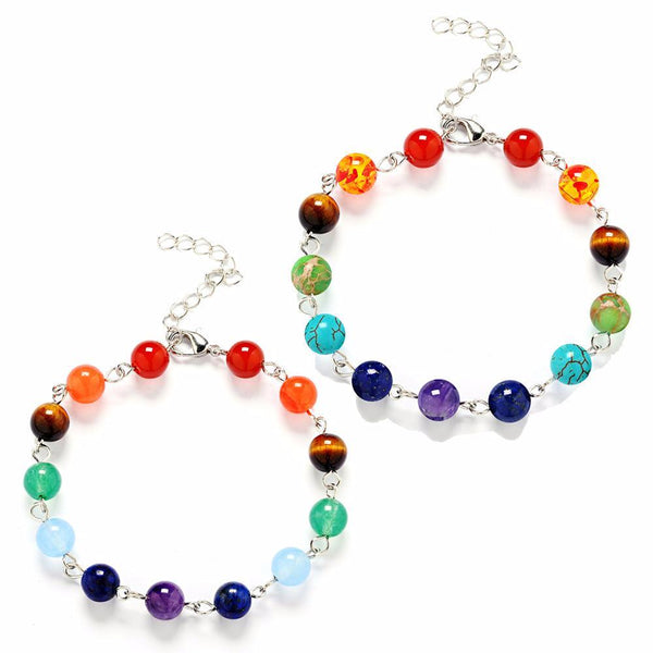 Reiki Chakra Bracelet Seven Healing Gemstone Beads