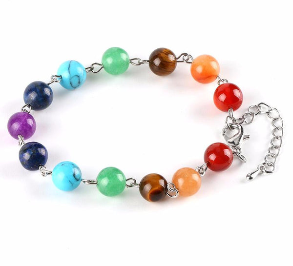 Reiki Chakra Bracelet Seven Healing Gemstone Beads