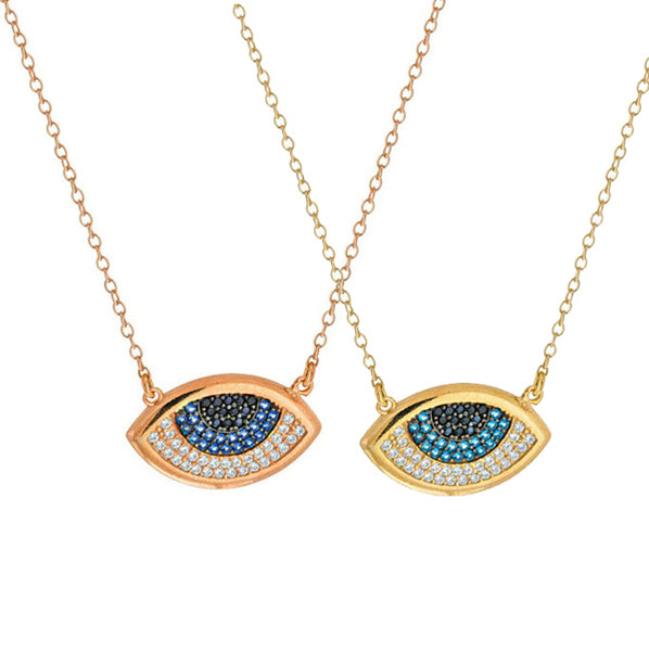 Kismet Evil Eye Necklace Rose Gold