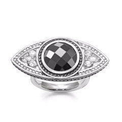 Evil Eye Nazar Hematite Silver Ring