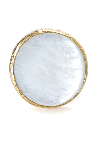 Mother of Pearl Gemstone Gold Ring