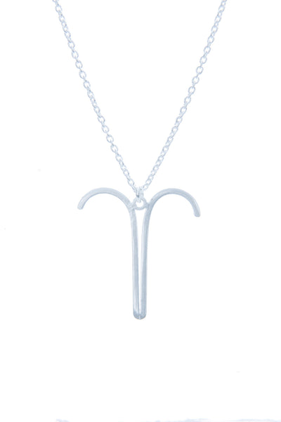 Aries Zodiac White Gold Necklace - Lulugem.com