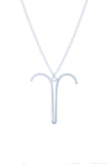 Aries Zodiac White Gold Necklace - Lulugem.com