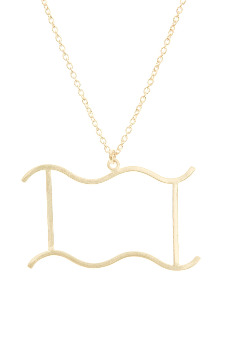 Aquarius Women's Necklace Zodiac Pendant Gold Chain