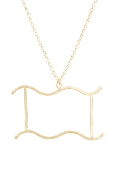 Aquarius Zodiac Gold Necklace - Lulugem.com