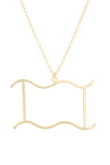 Aquarius Zodiac Gold Necklace - Lulugem.com