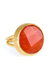 Orange Carnelian Gold Ring - Lulugem.com