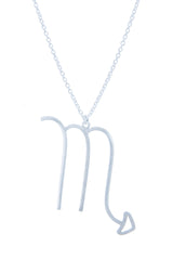 Scorpio Zodiac White Gold Necklace