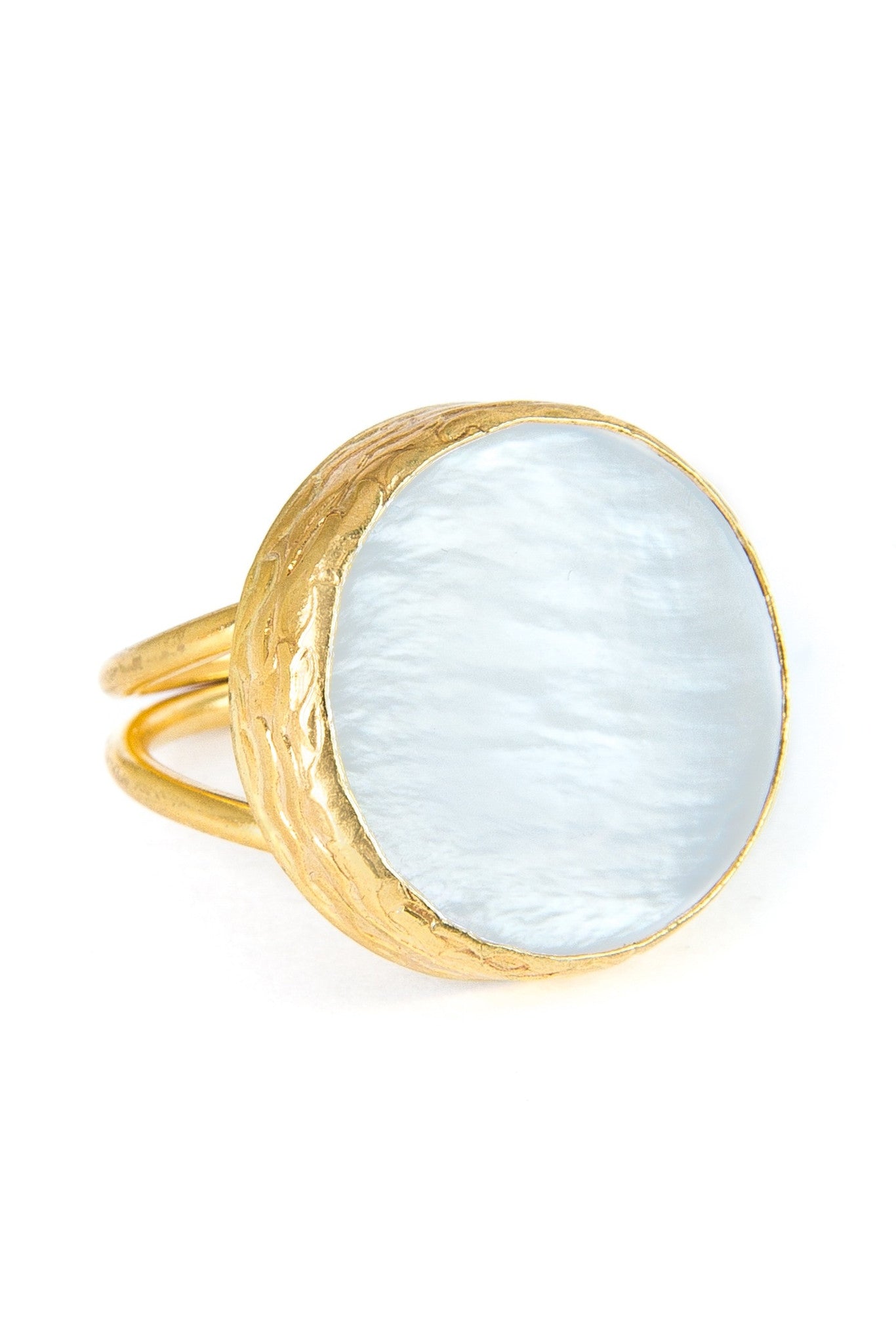 Mother of Pearl Gemstone Gold Ring - Lulugem.com